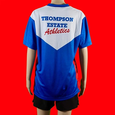 TEEs Shirt for Thompson Estate Athletics available for purchase in sizes for kids, male and females.